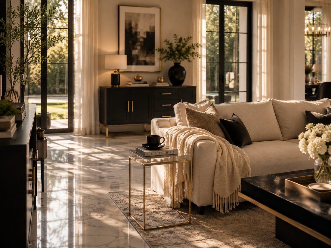 Cozy, effortless luxury reading nook